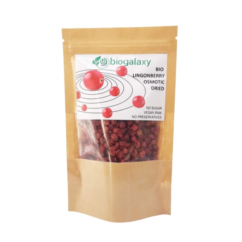 Βιολογικό Αποξηραμένο Lingonberry Ωσμωτικό 100gr - BIOGALAXY
