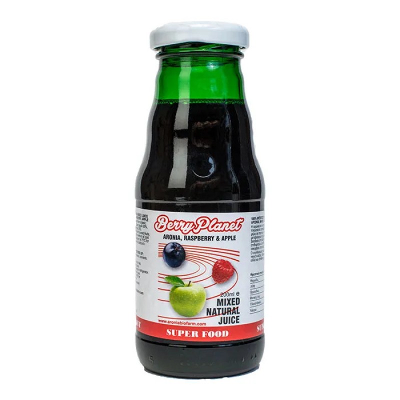 Βιολογικός Χυμός Αρώνια-Μήλο-Rasberry 100% Φυσικός 200ml - BIOGALAXY