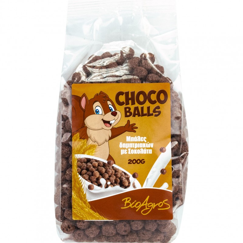 Βιολογικές Μπάλες Δημητριακών με Σοκολάτα (CHOCO BALLS) 200gr - ΒΙΟΑΓΡΟΣ